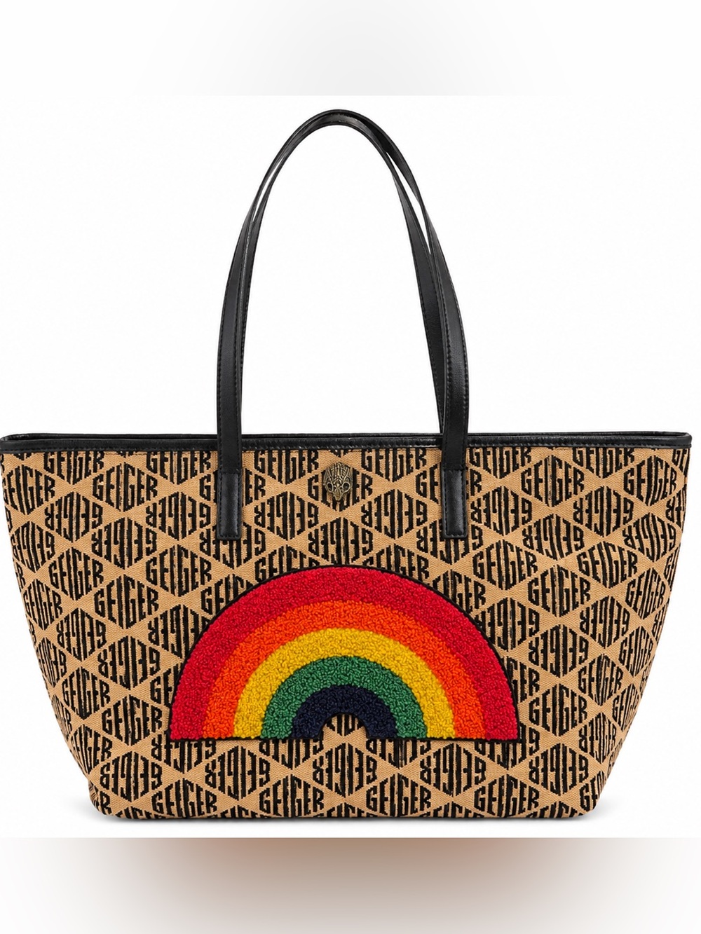 Kurt Geiger Rainbow Embroidered Canvas Tote